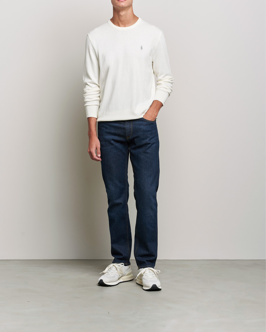 Herre | Trøjer | Polo Ralph Lauren | Cotton/Cashmere Crew Neck Pullover Deckwash White