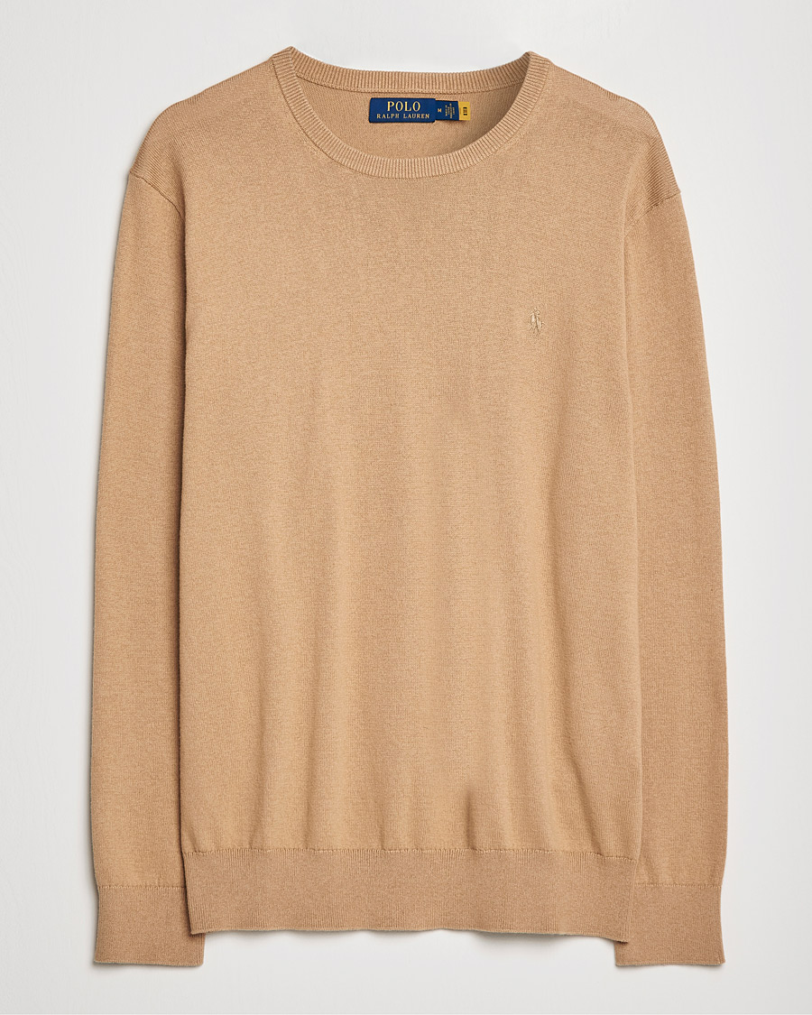 Herre | Trøjer | Polo Ralph Lauren | Cotton/Cashmere Crew Neck Pullover Burlap Tan