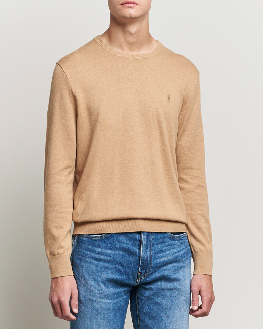 Herre | Trøjer | Polo Ralph Lauren | Cotton/Cashmere Crew Neck Pullover Burlap Tan
