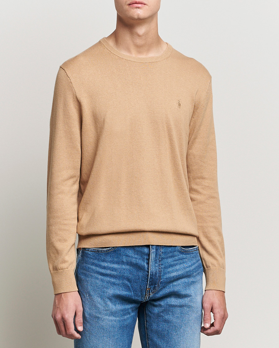 Herre | Trøjer | Polo Ralph Lauren | Cotton/Cashmere Crew Neck Pullover Burlap Tan