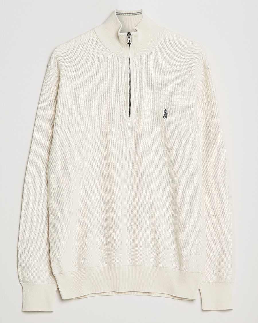 Herre | Trøjer | Polo Ralph Lauren | Textured Half-Zip Antique Creme