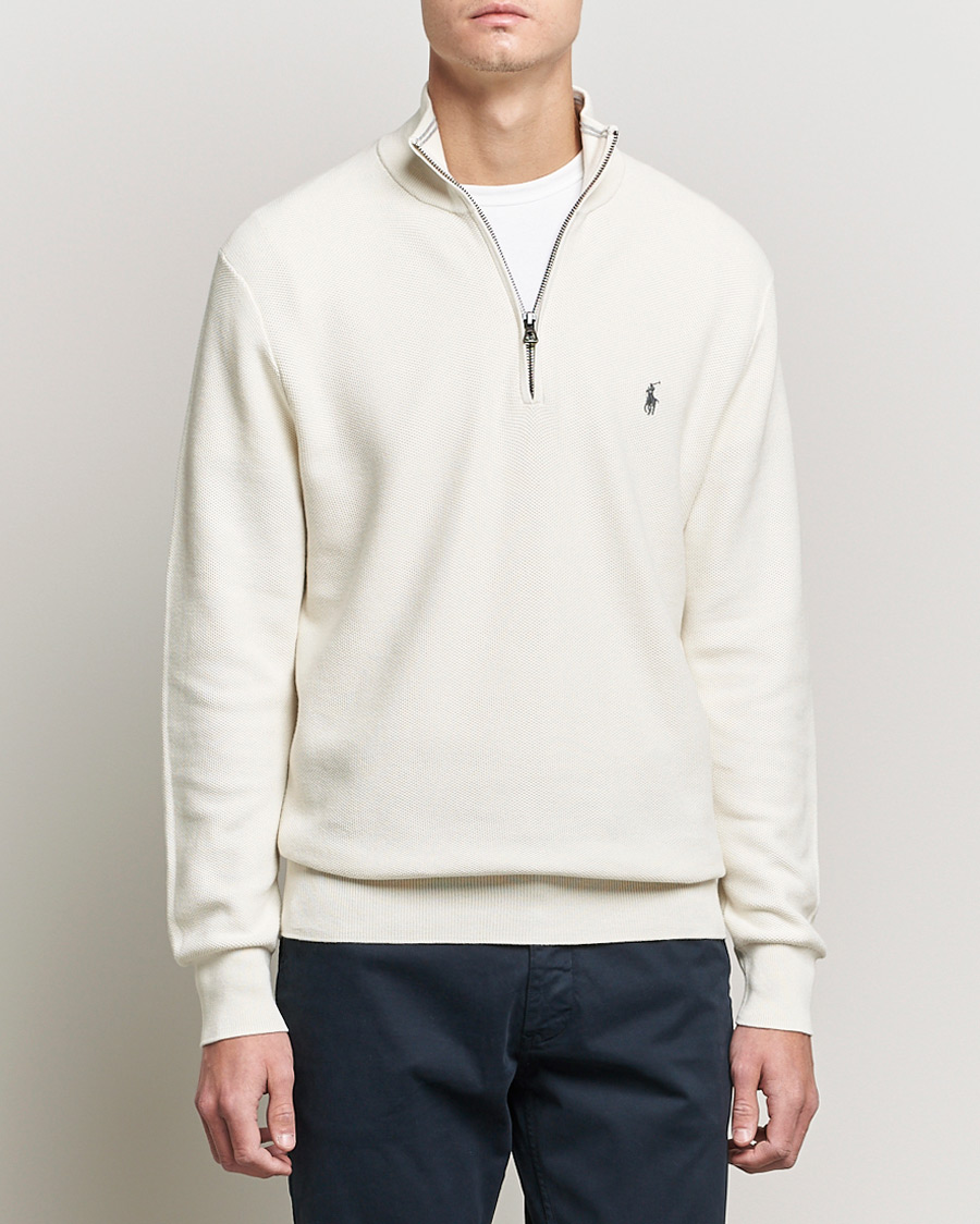 Herre | Trøjer | Polo Ralph Lauren | Textured Half-Zip Antique Creme