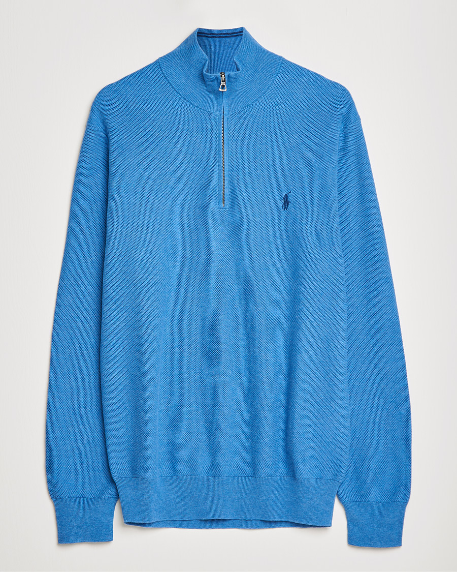 Herre | Trøjer | Polo Ralph Lauren | Textured Half-Zip Blue Heather