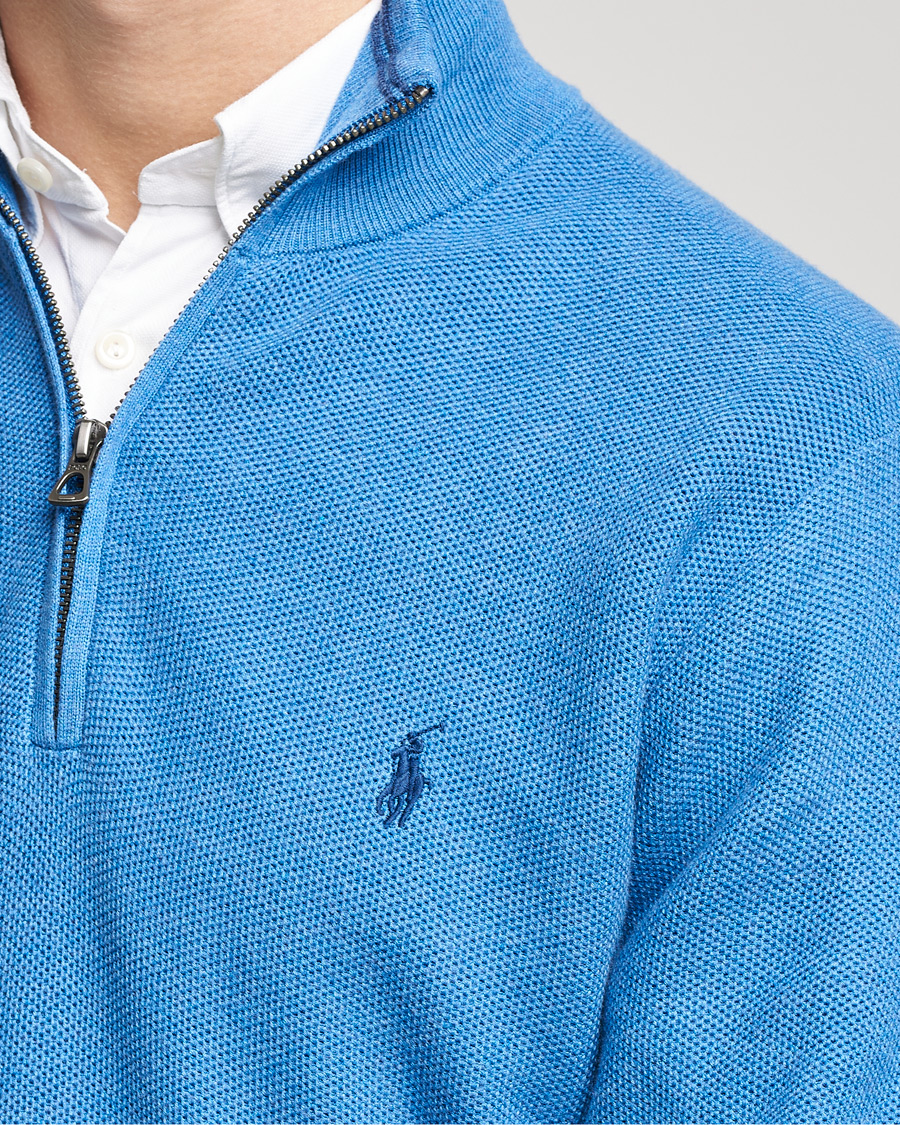 Herre | Trøjer | Polo Ralph Lauren | Textured Half-Zip Blue Heather