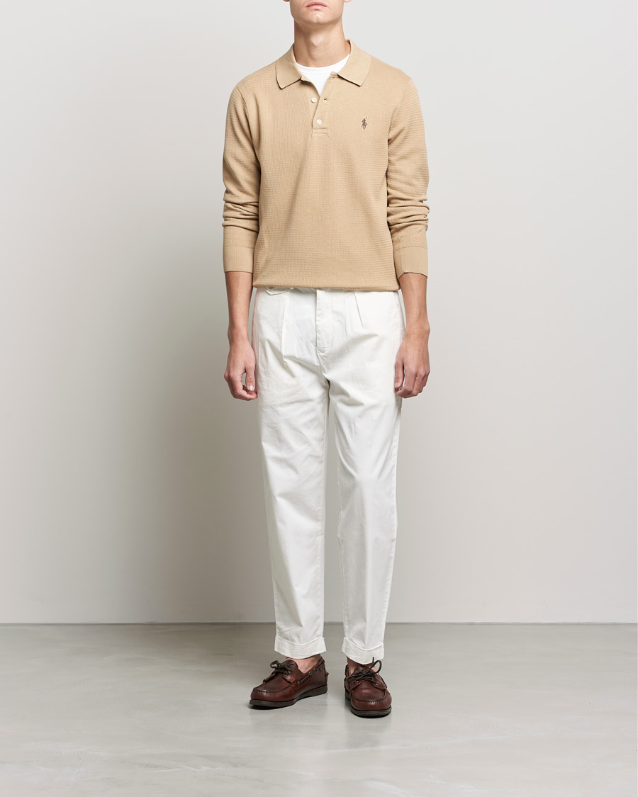Herre | Trøjer | Polo Ralph Lauren | Textured Knitted Polo Vintage Khaki