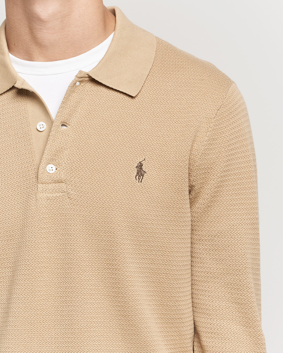 Herre | Trøjer | Polo Ralph Lauren | Textured Knitted Polo Vintage Khaki