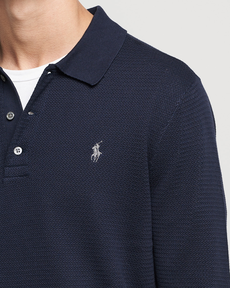 Herre | Trøjer | Polo Ralph Lauren | Textured Knitted Polo Navy