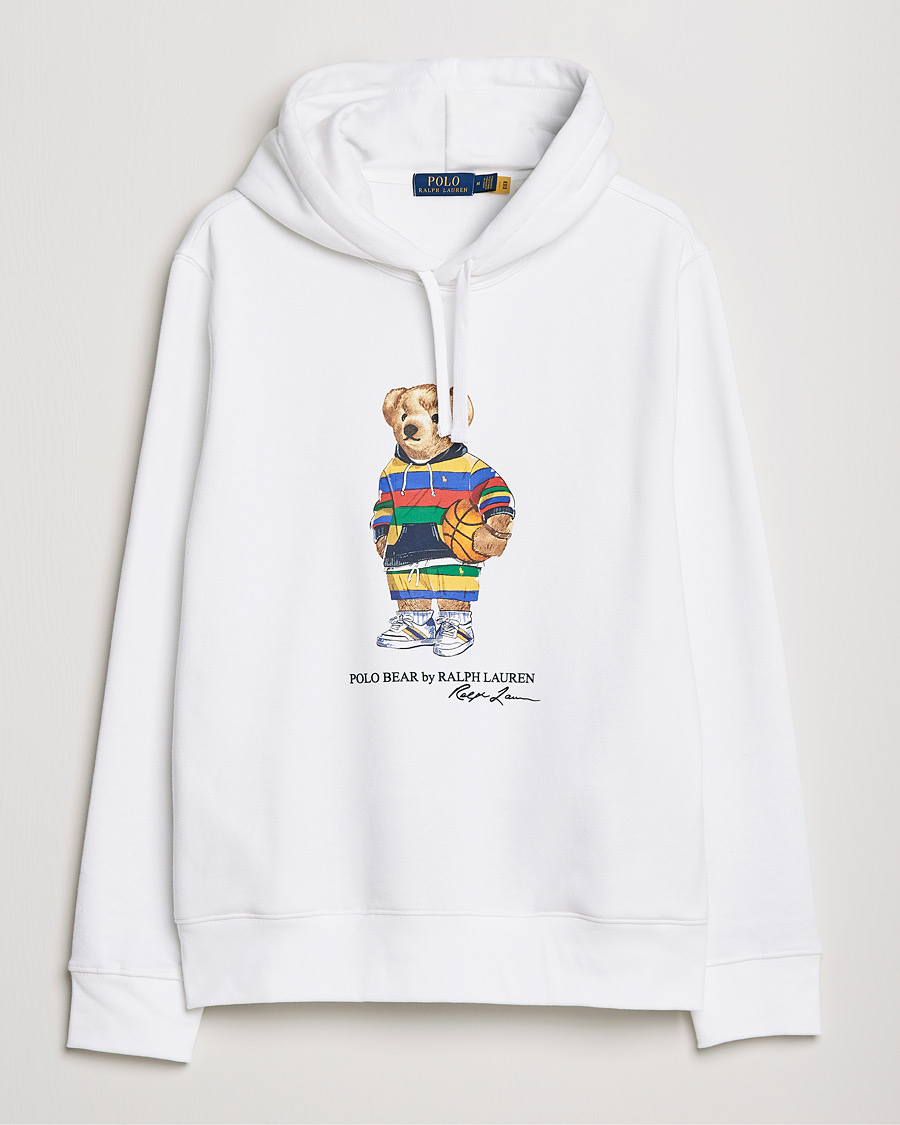 Herre | Trøjer | Polo Ralph Lauren | Printed Active Bear Hoodie White