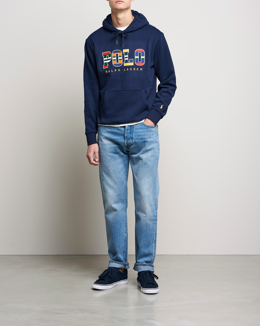 Herre | Trøjer | Polo Ralph Lauren | Fleece Retro Logo Hoodie Cruise Navy