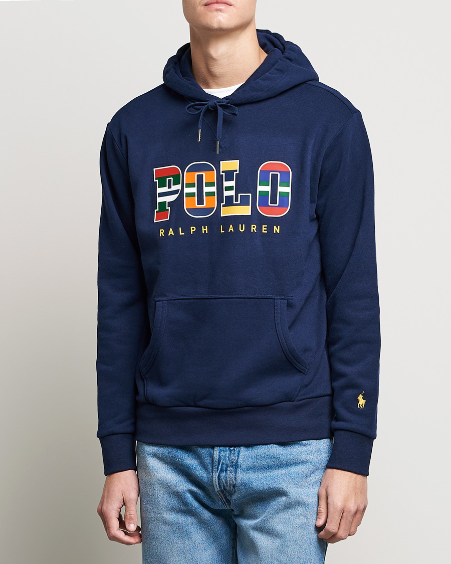 Herre | Trøjer | Polo Ralph Lauren | Fleece Retro Logo Hoodie Cruise Navy