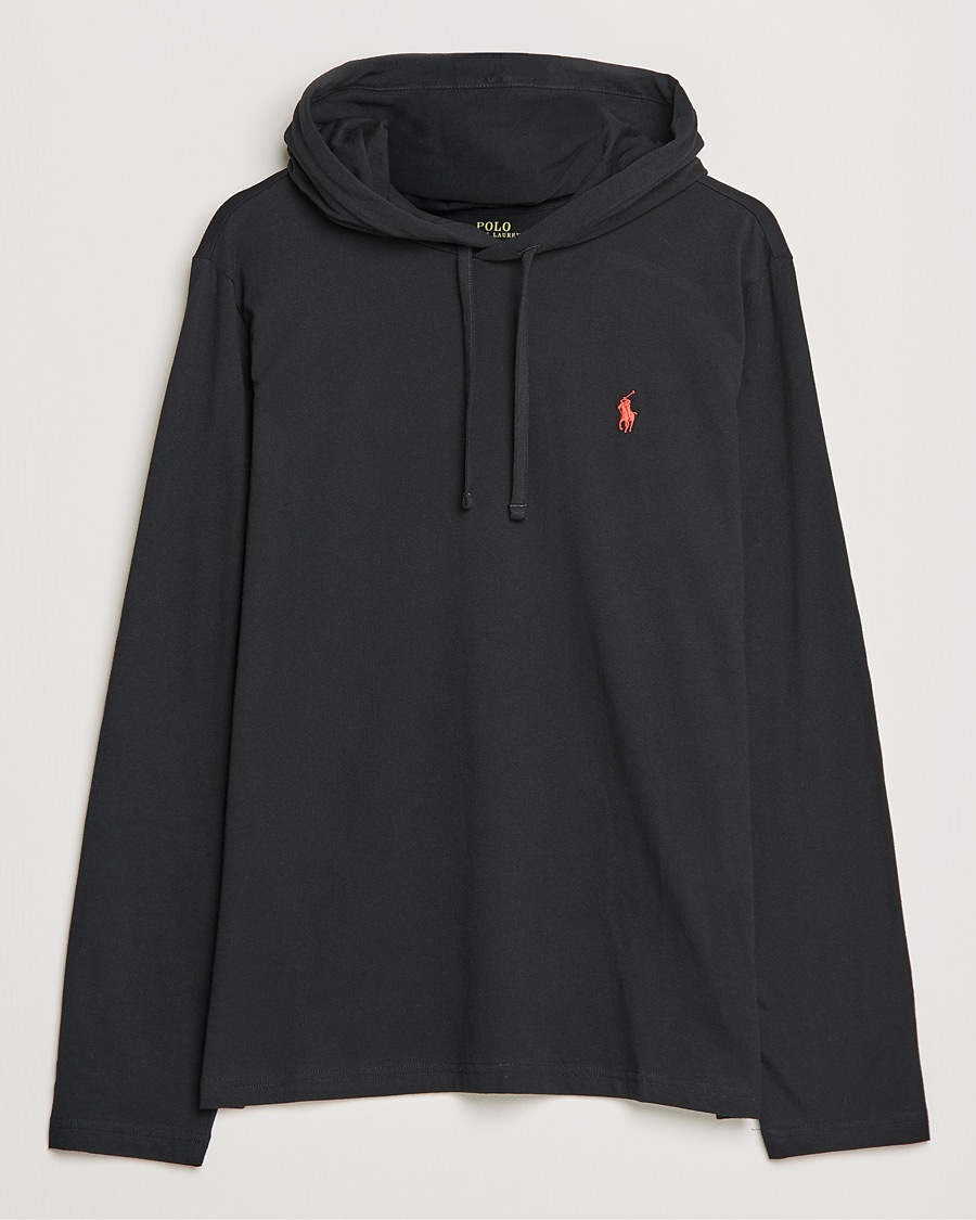Herre | T-Shirts | Polo Ralph Lauren | Long Sleeve Hooded T-Shirt Polo Black