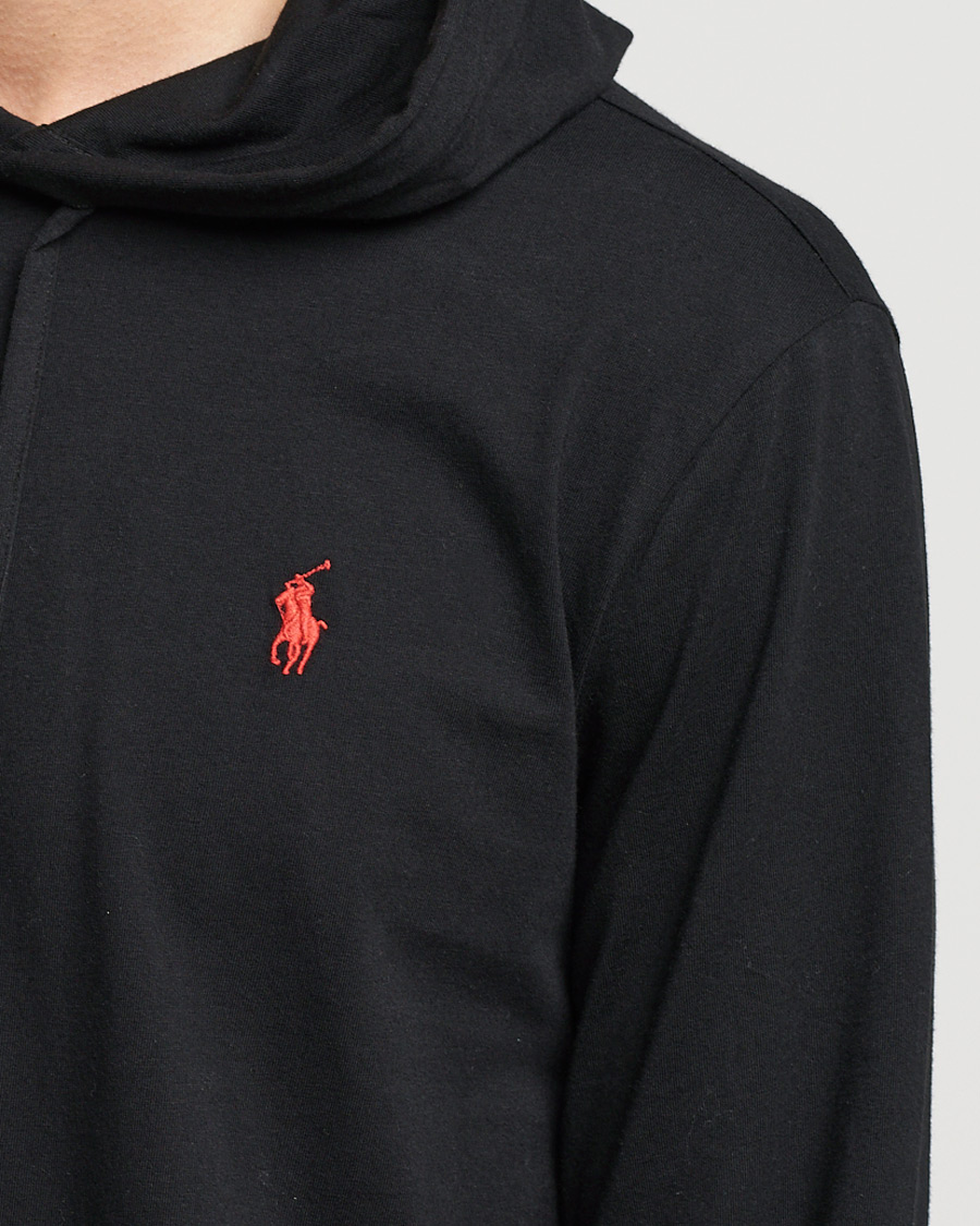 Herre | T-Shirts | Polo Ralph Lauren | Long Sleeve Hooded T-Shirt Polo Black
