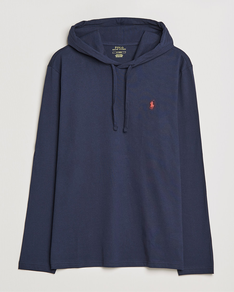 Herre | T-Shirts | Polo Ralph Lauren | Long Sleeve Hooded T-Shirt Ink