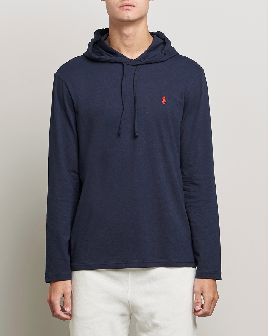 Herre | T-Shirts | Polo Ralph Lauren | Long Sleeve Hooded T-Shirt Ink