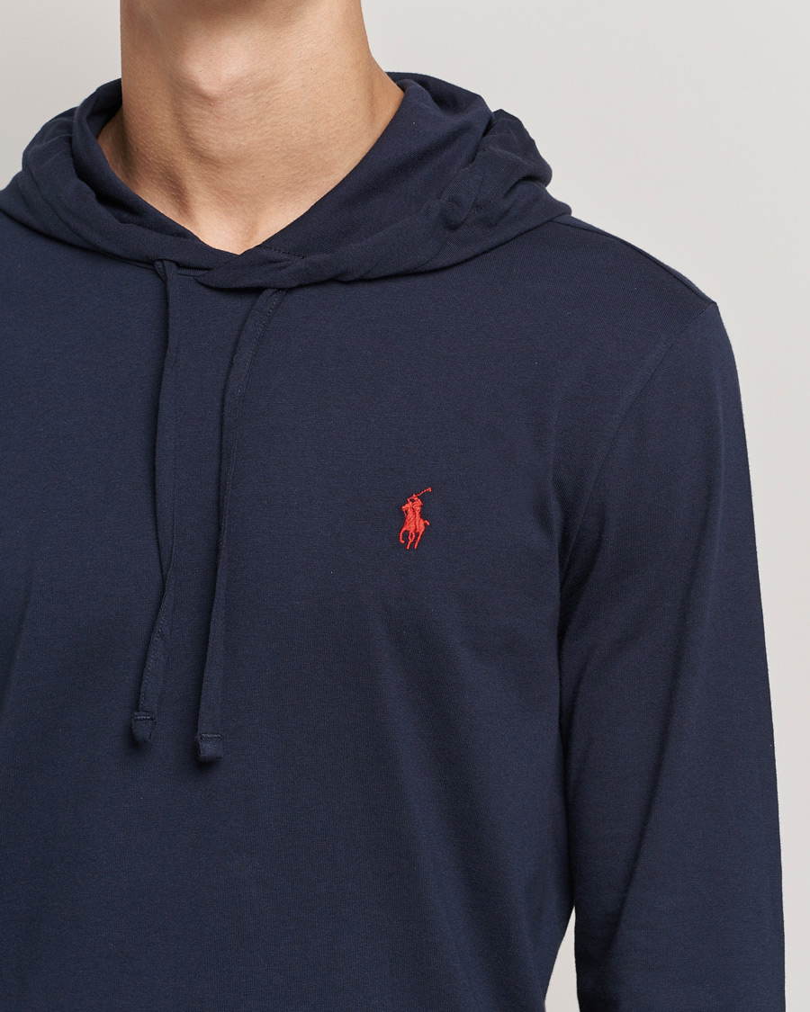 Herre | T-Shirts | Polo Ralph Lauren | Long Sleeve Hooded T-Shirt Ink