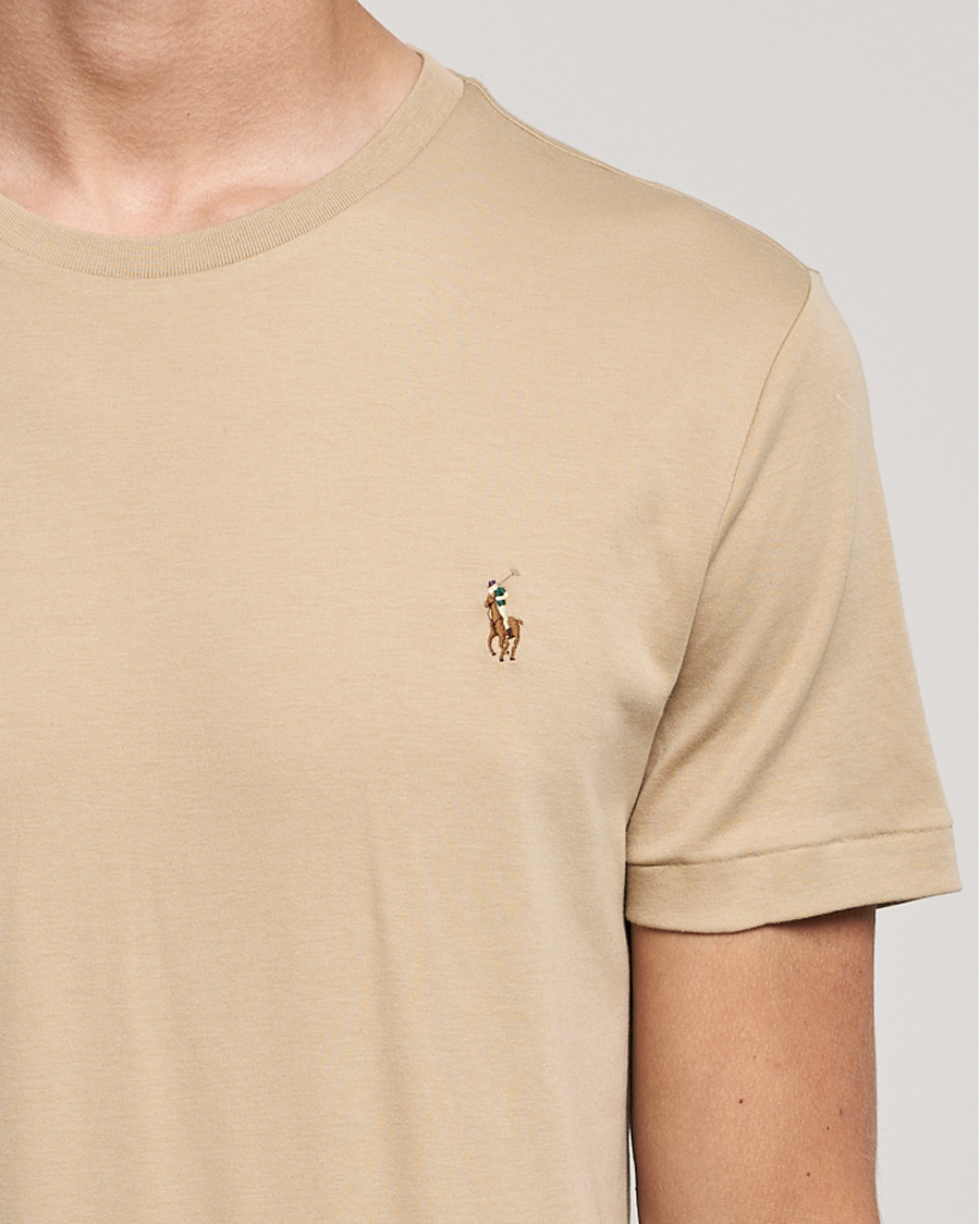 Herre | T-Shirts | Polo Ralph Lauren | Luxury Pima Cotton Crew Neck Tee Vintage Khaki