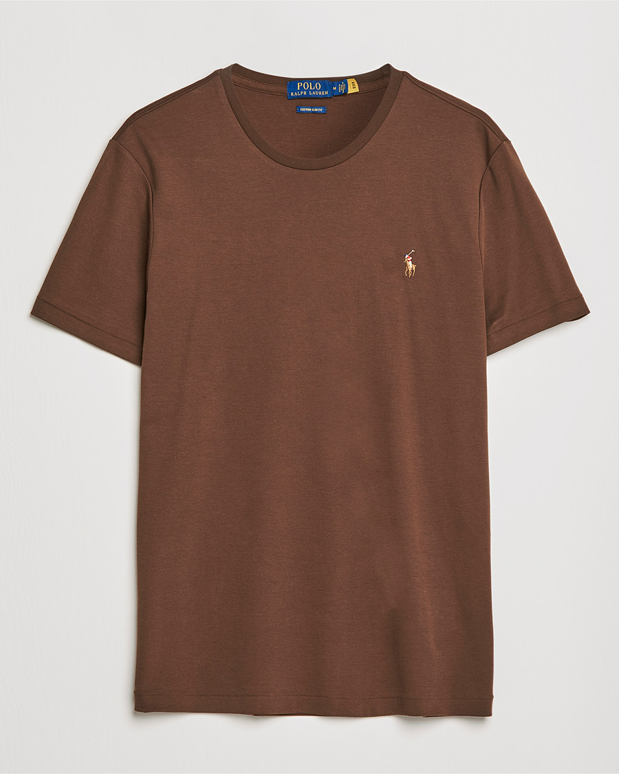 Herre | T-Shirts | Polo Ralph Lauren | Luxury Pima Cotton Crew Neck Tee American Brown