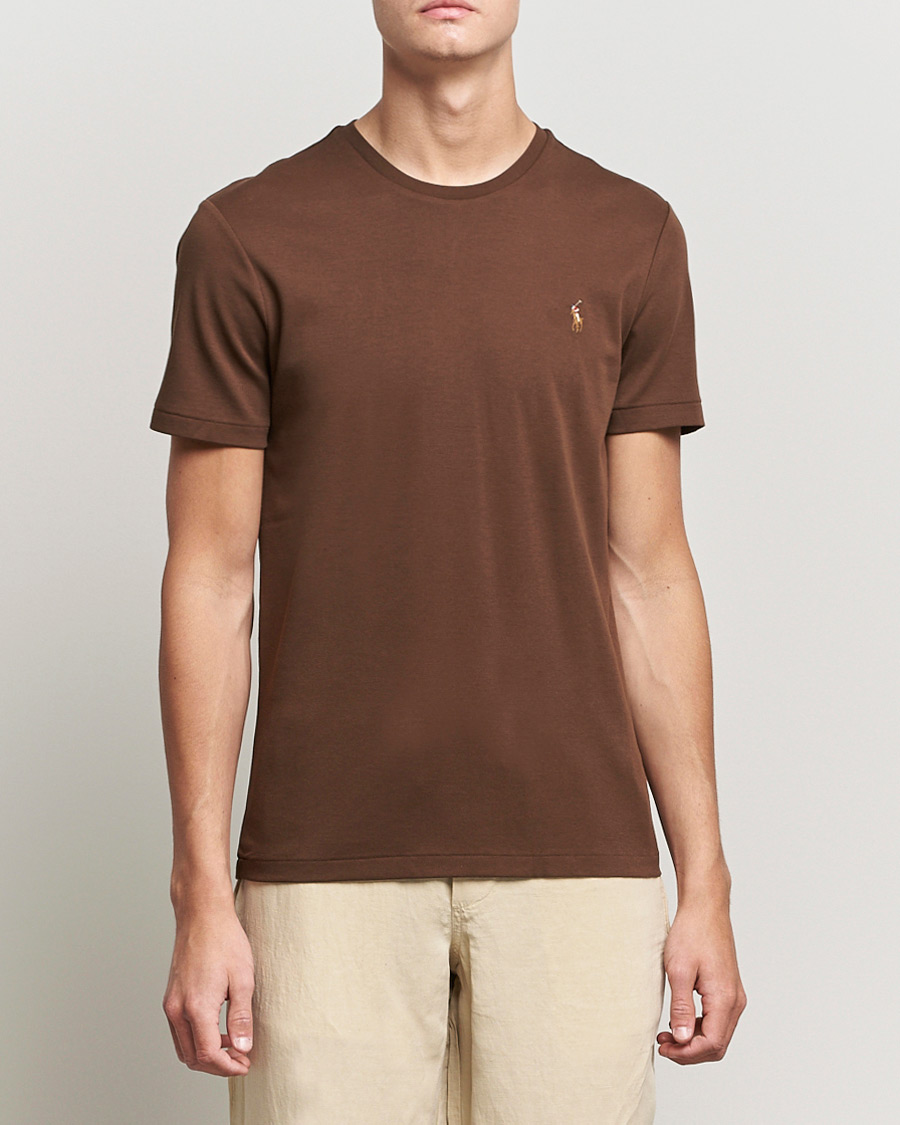 Herre | T-Shirts | Polo Ralph Lauren | Luxury Pima Cotton Crew Neck Tee American Brown