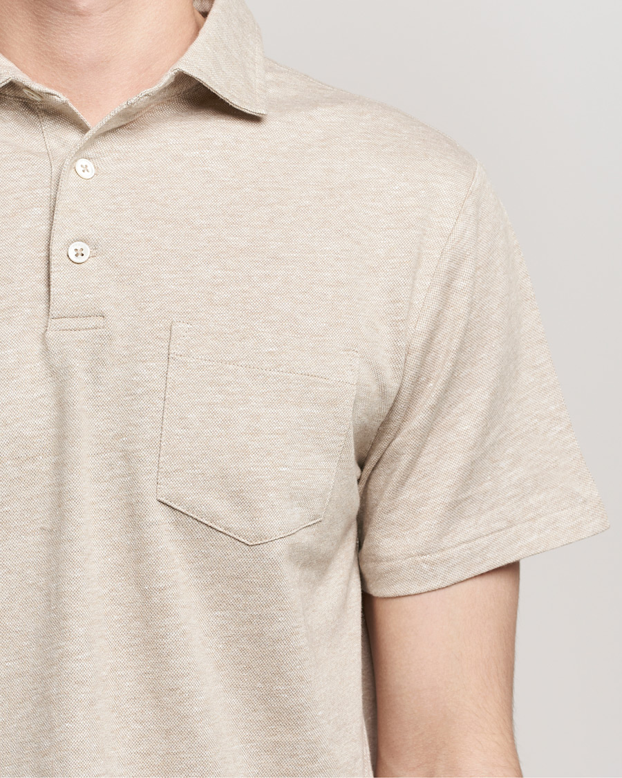 Herre | Polotrøjer | Polo Ralph Lauren | Custom Slim Fit Cotton/Linen Polo Tan Heather