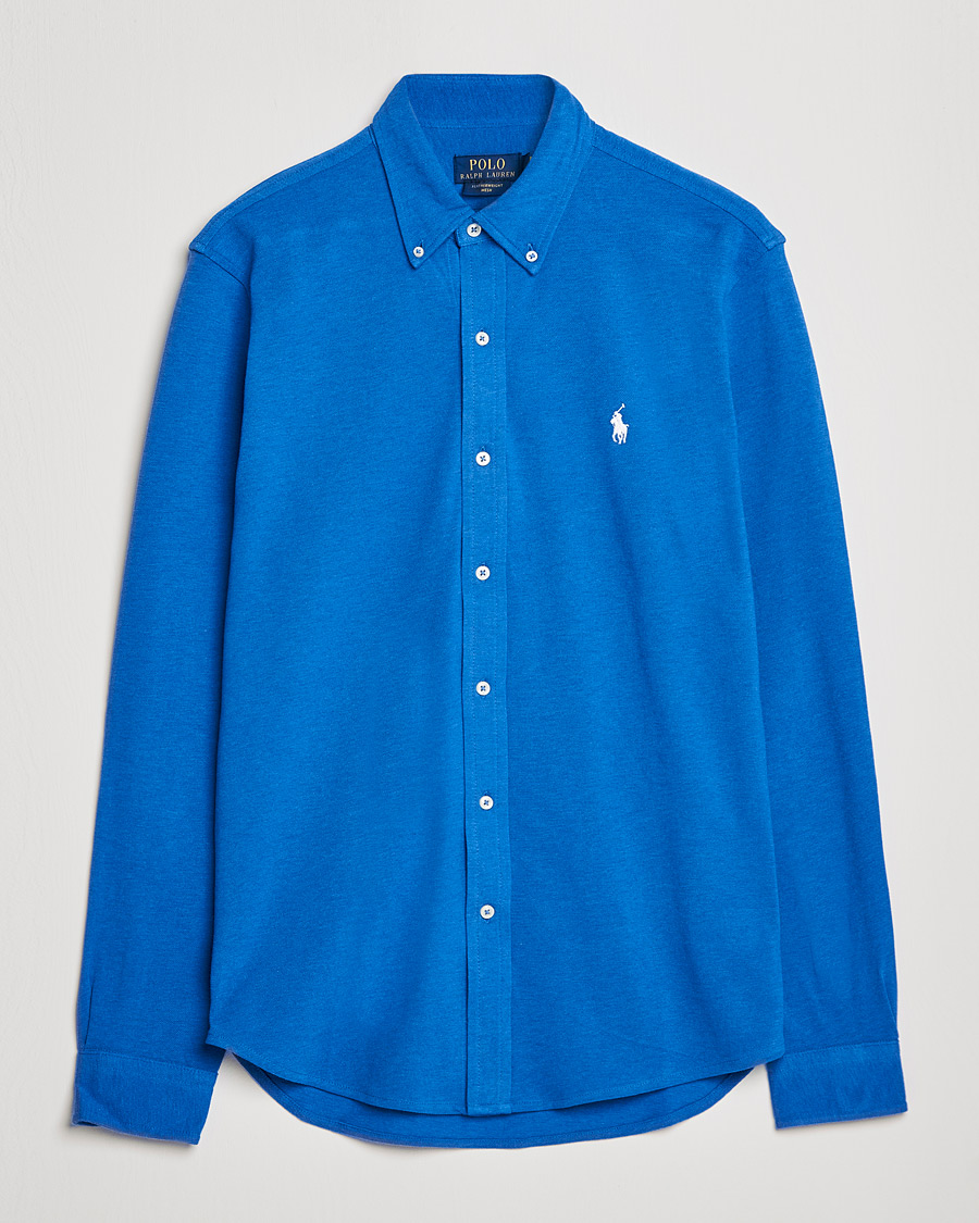 Herre | Skjorter | Polo Ralph Lauren | Featherweight Mesh Shirt Dockside Blue Heather