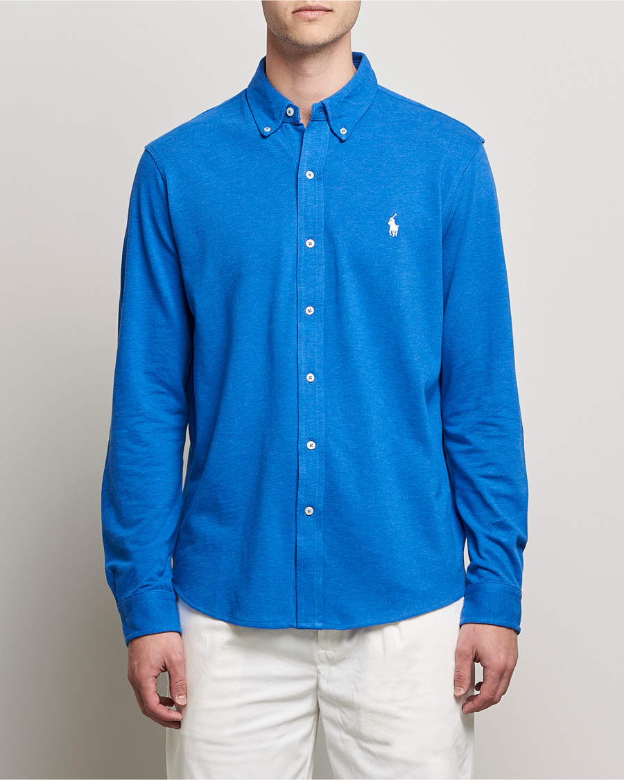 Herre | Skjorter | Polo Ralph Lauren | Featherweight Mesh Shirt Dockside Blue Heather