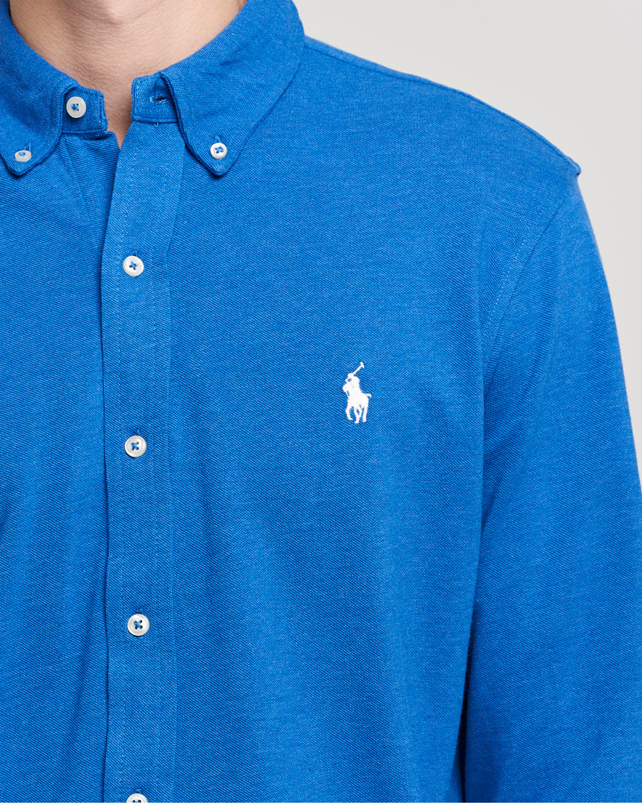 Herre | Skjorter | Polo Ralph Lauren | Featherweight Mesh Shirt Dockside Blue Heather