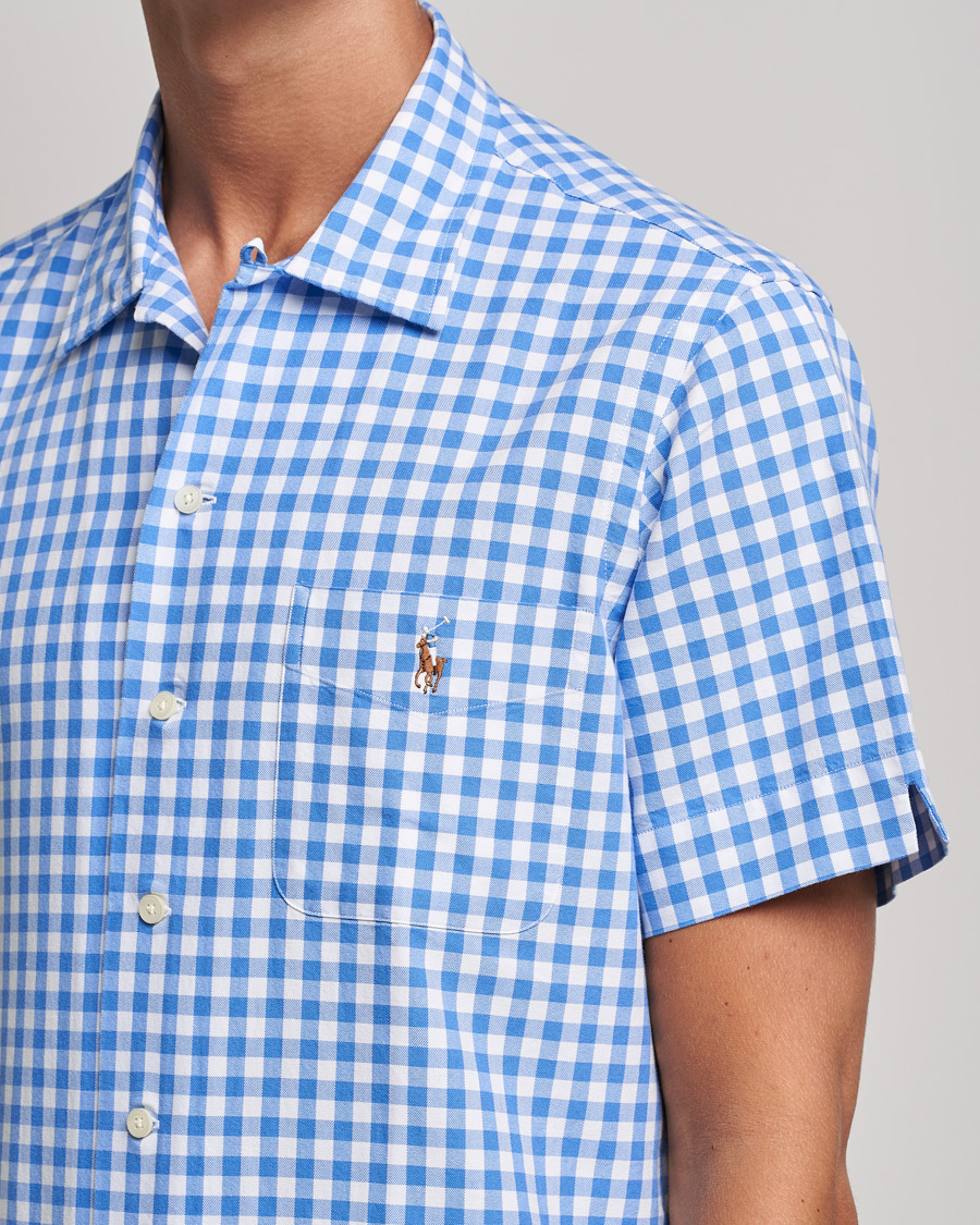 Herre | Skjorter | Polo Ralph Lauren | Short Sleeve Resort Collar Checked Shirt Blue/White