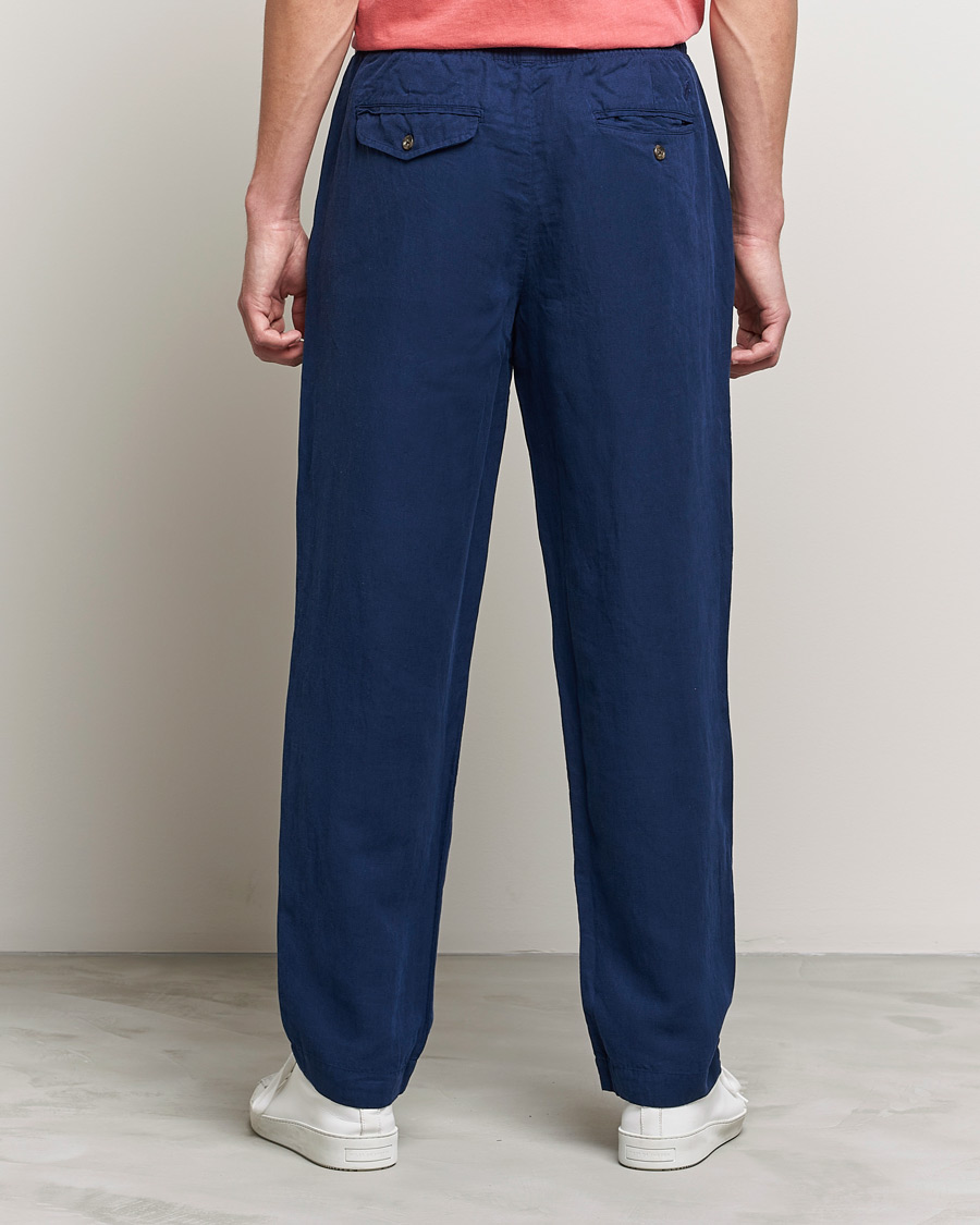 Herre | Bukser | Polo Ralph Lauren | Linen/Silk Drawstring Trousers Newport Navy