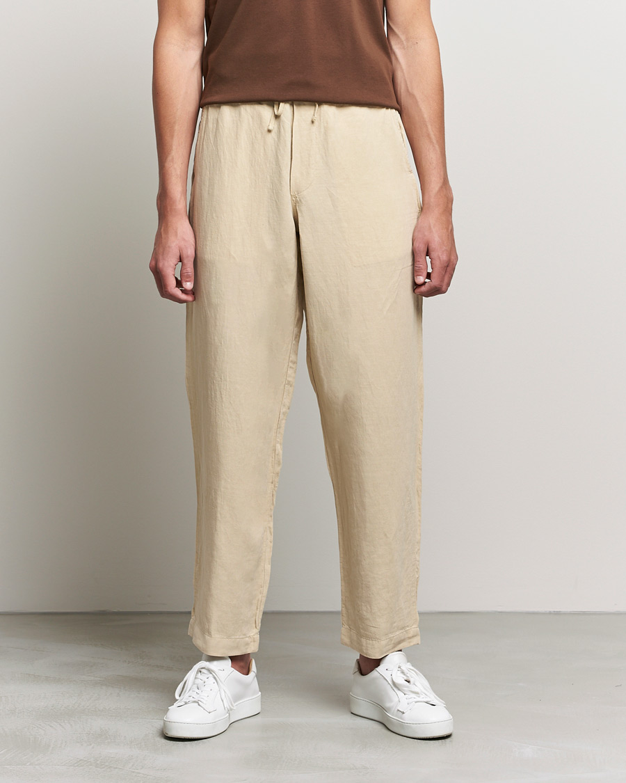 Herre | Bukser | Polo Ralph Lauren | Linen/Silk Drawstring Trousers Tallow Cream