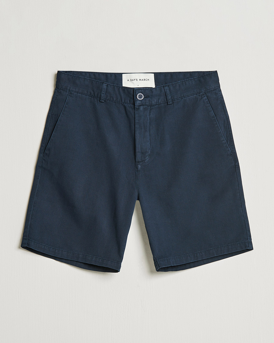 Herre | Shorts | A Day's March | Erie Cotton Chino Shorts Navy