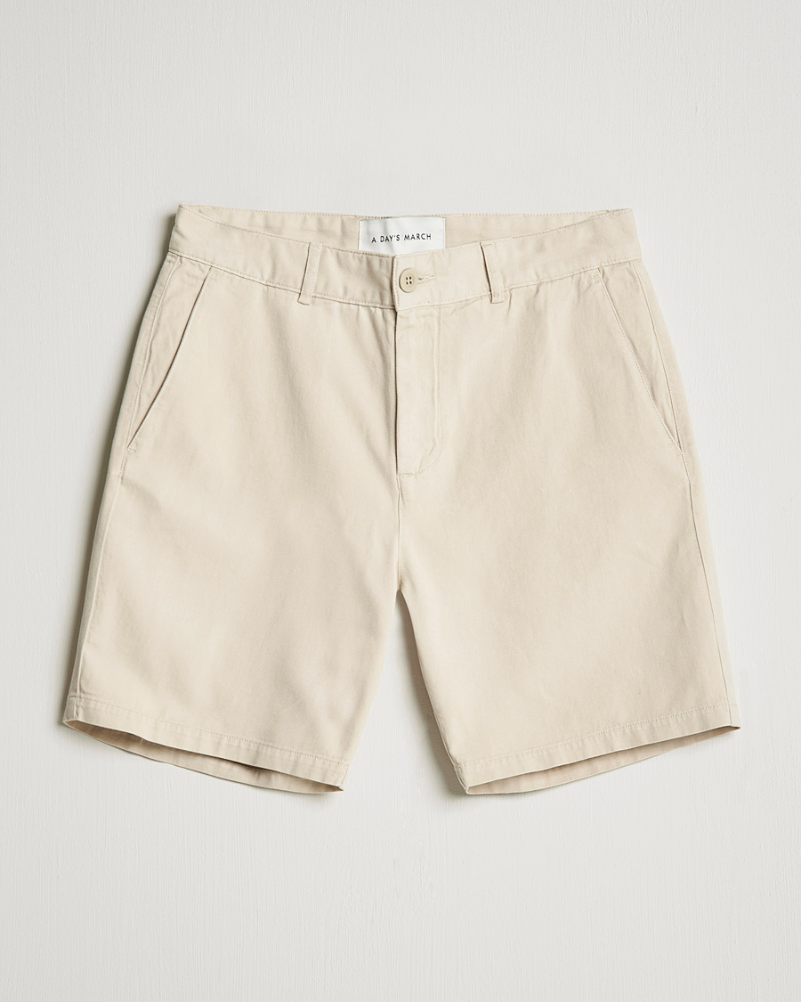 Herre | Shorts | A Day's March | Erie Cotton Chino Shorts Oyster