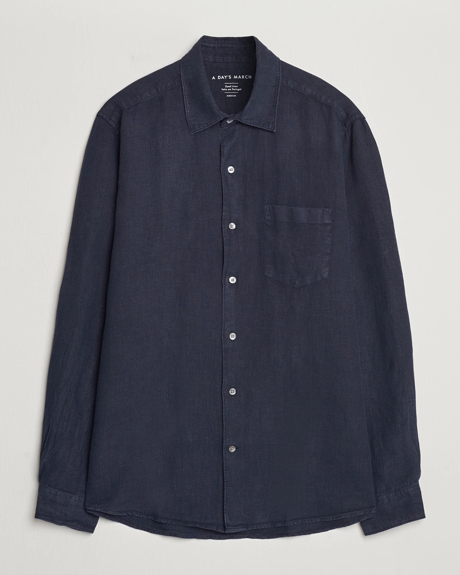 Herre |  | A Day's March | Abu Linen Shirt Navy