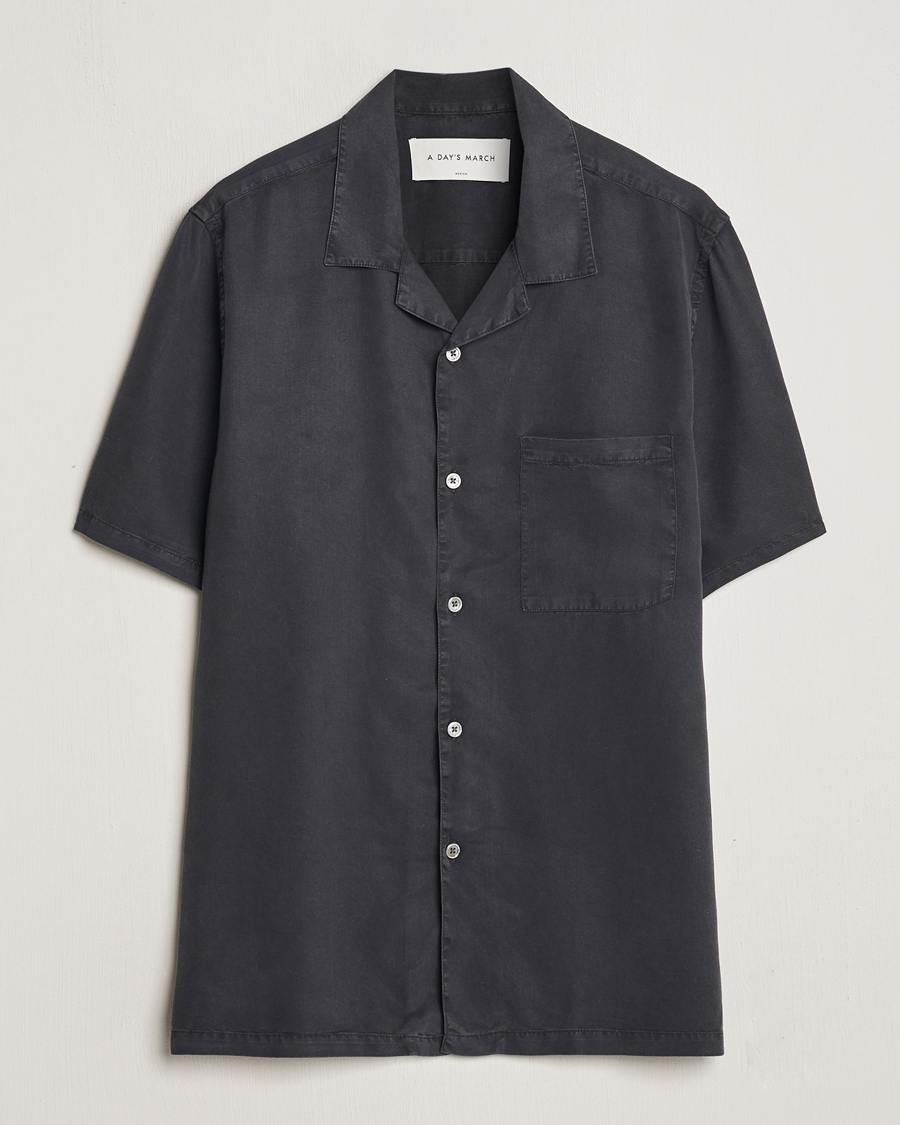 Herre | Skjorter | A Day's March | Yamu Lyocell Shirt Off Black