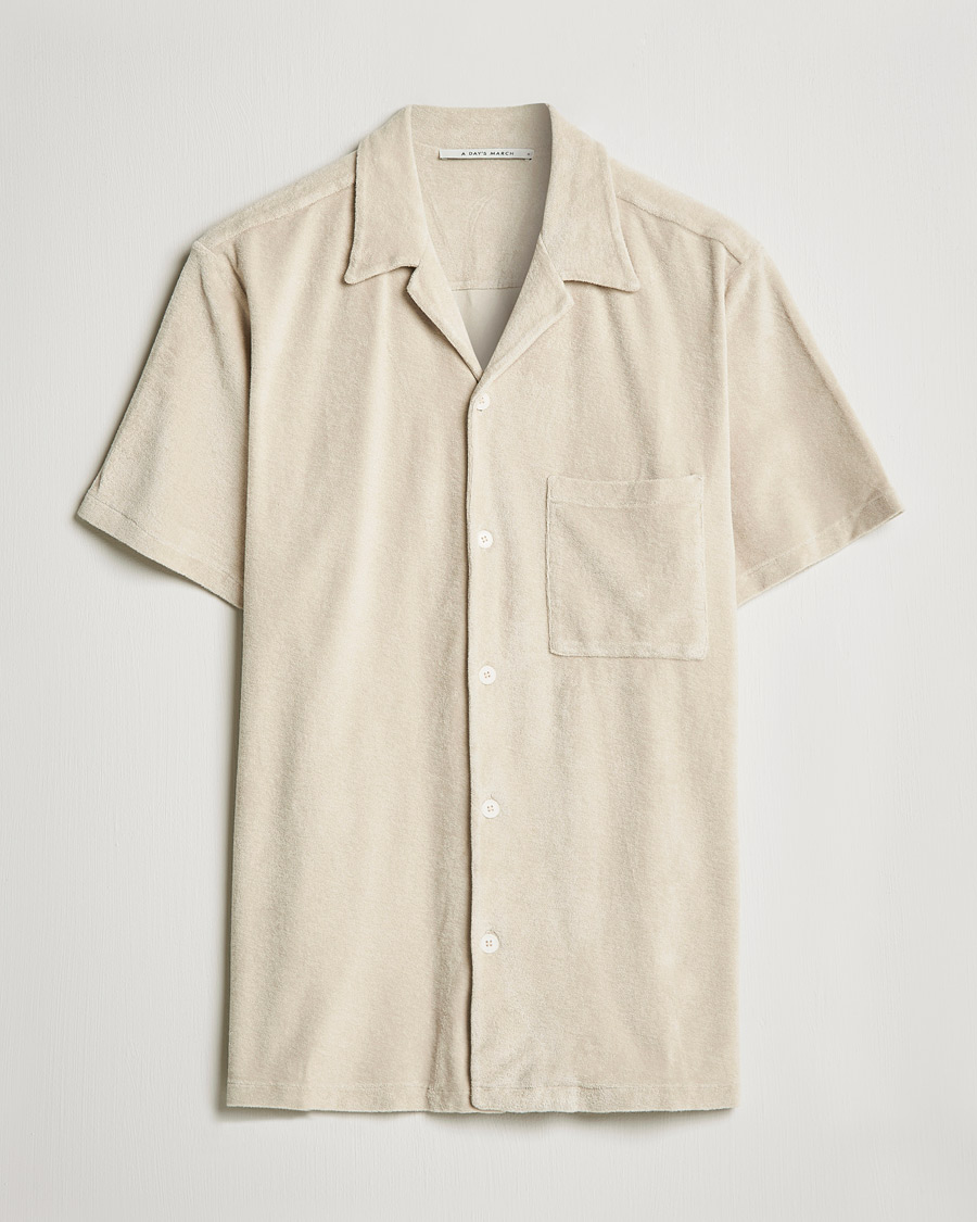 Herre | Skjorter | A Day's March | Yamu Short Sleeve Terry Shirt Desert