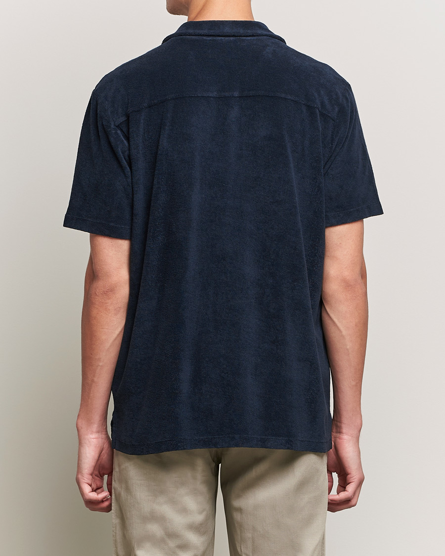 Herre | Skjorter | A Day's March | Yamu Short Sleeve Terry Shirt Navy