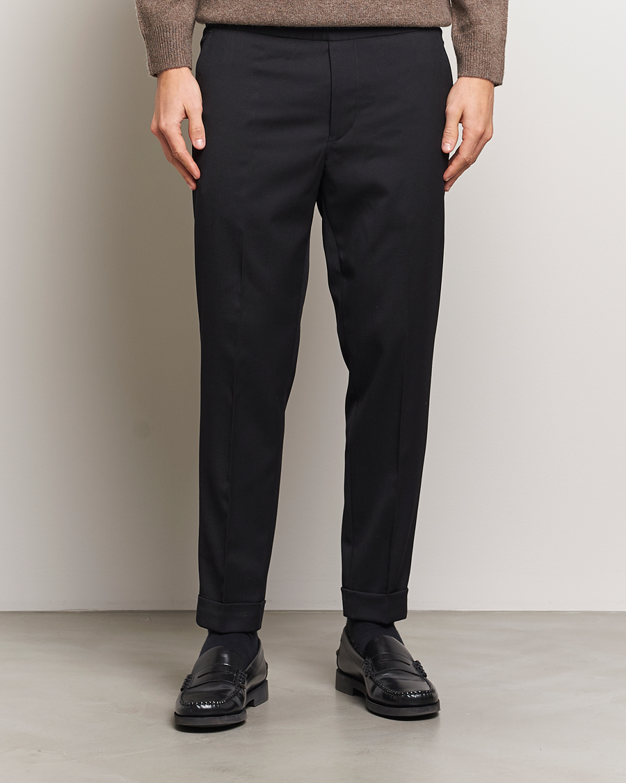 Fritid krater Siden Filippa K Terry Cropped Trousers Black - CareOfCarl.dk