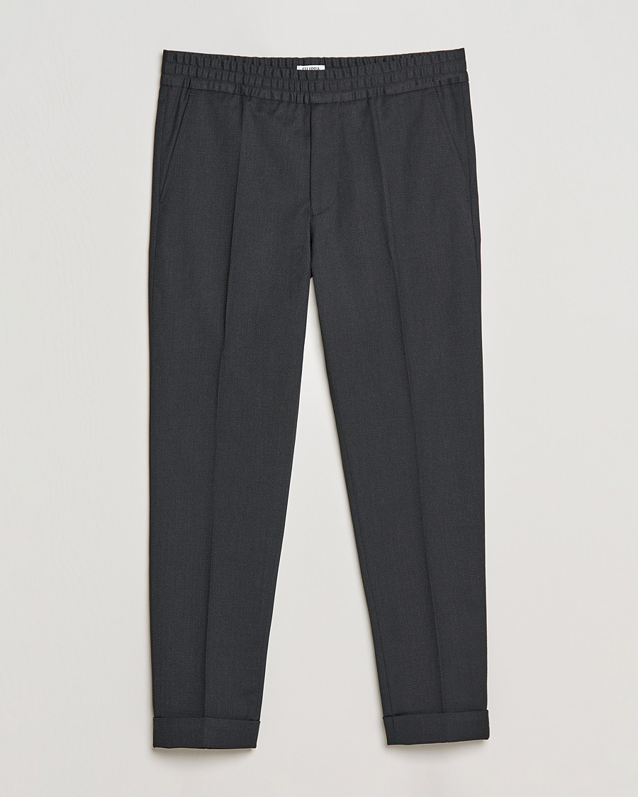 Herre | Bukser | Filippa K | Terry Gabardine Cropped Turn Up Trousers Anthracite