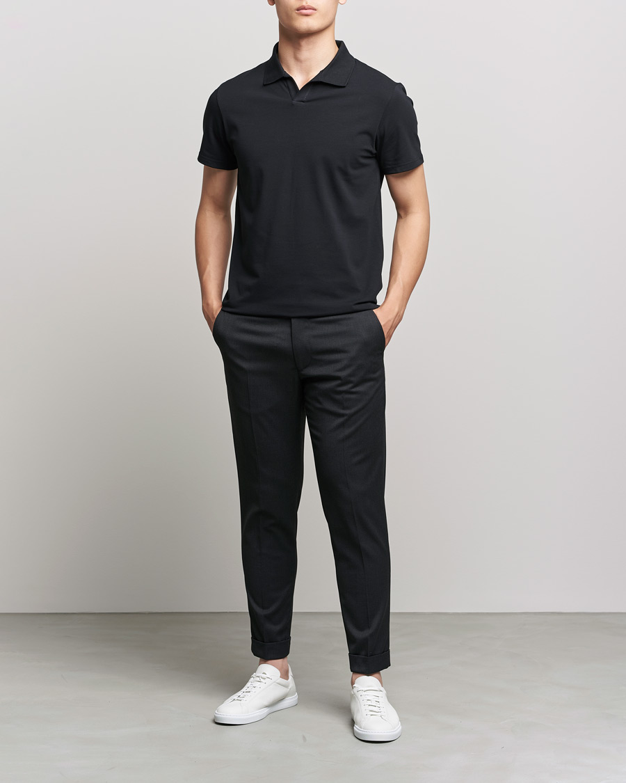 Herre | Bukser | Filippa K | Terry Gabardine Cropped Turn Up Trousers Anthracite