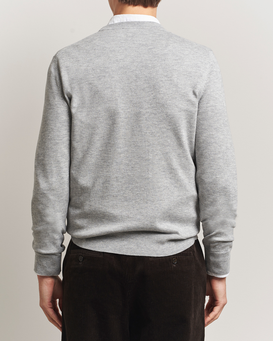 Herre | Trøjer | Filippa K | Cotton Merino Basic Sweater Light Grey Melange