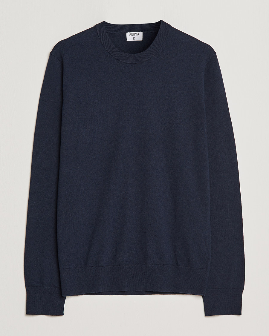 Herre |  | Filippa K | Cotton Merino Basic Sweater Navy