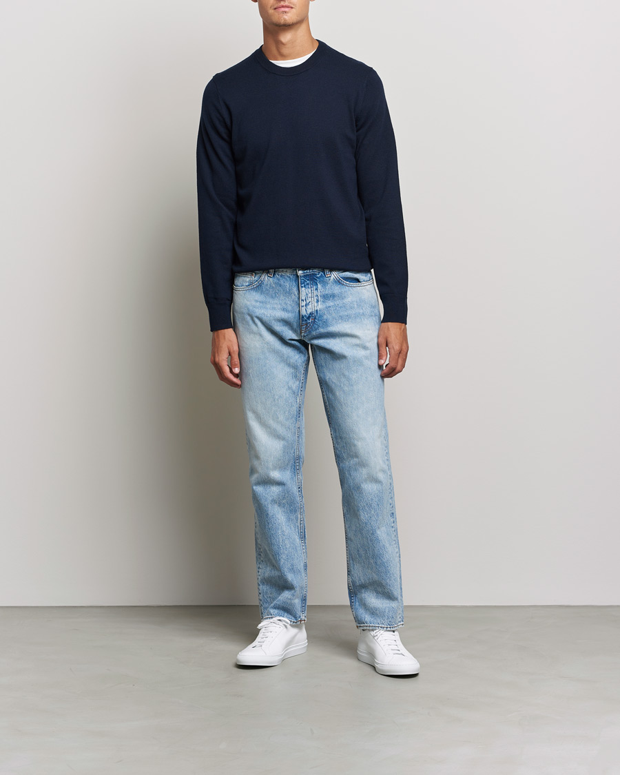 Herre | Trøjer | Filippa K | Cotton Merino Basic Sweater Navy