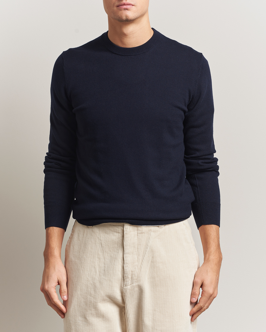 Herre | Trøjer | Filippa K | Cotton Merino Basic Sweater Navy