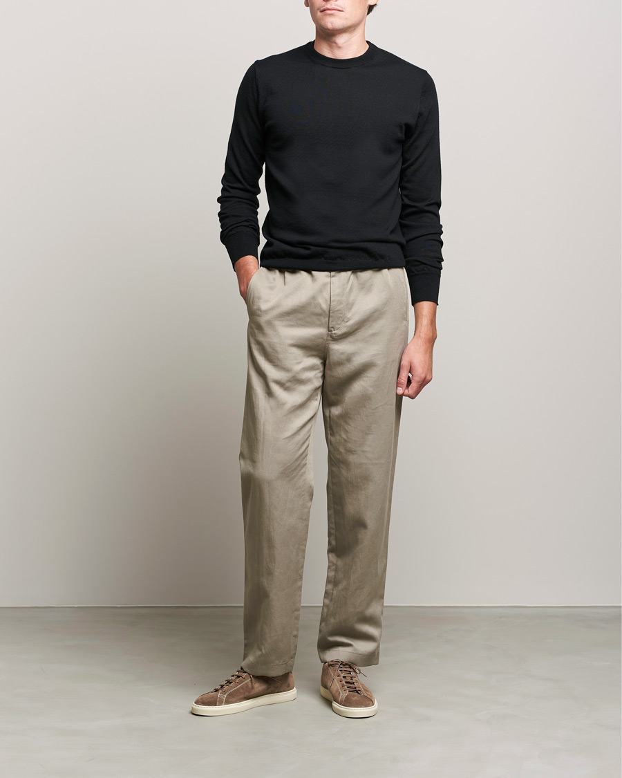 Herre | Trøjer | Filippa K | Merino Round Neck Sweater Black