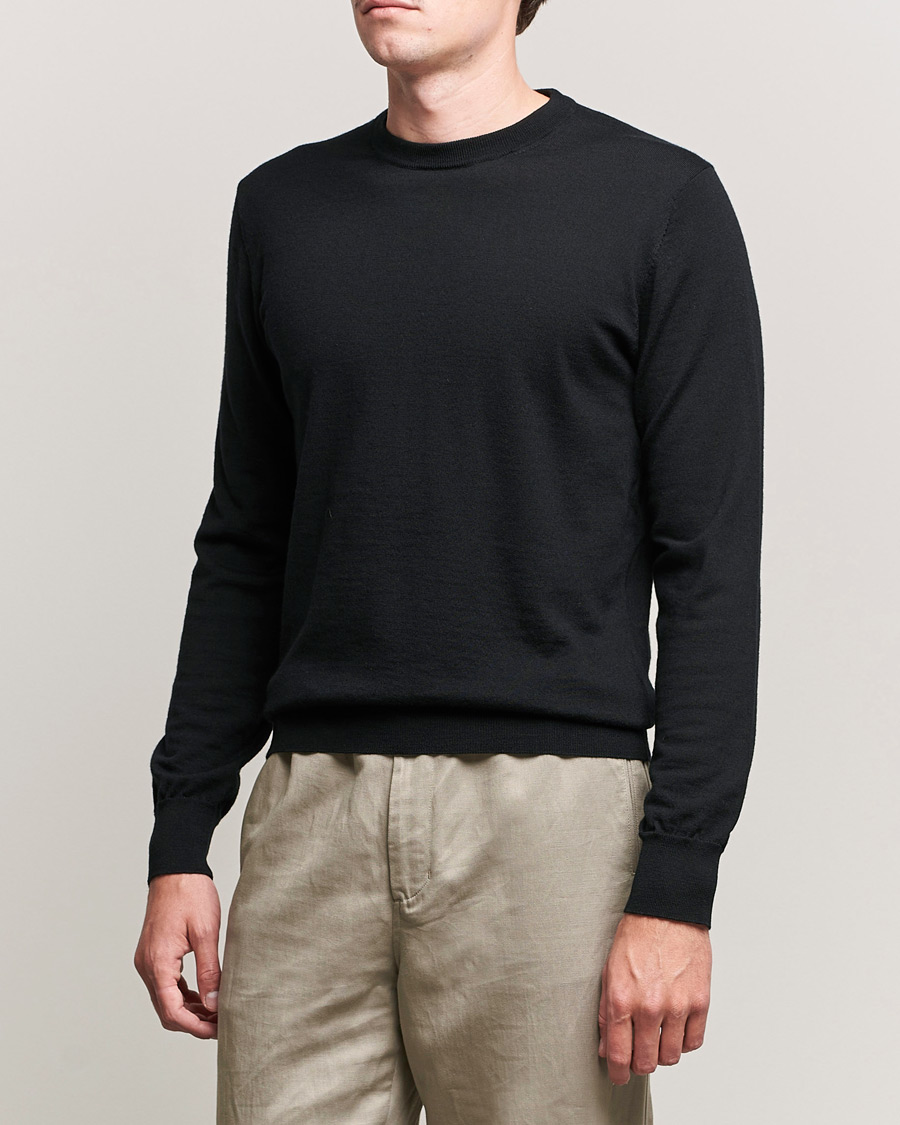 Herre | Trøjer | Filippa K | Merino Round Neck Sweater Black