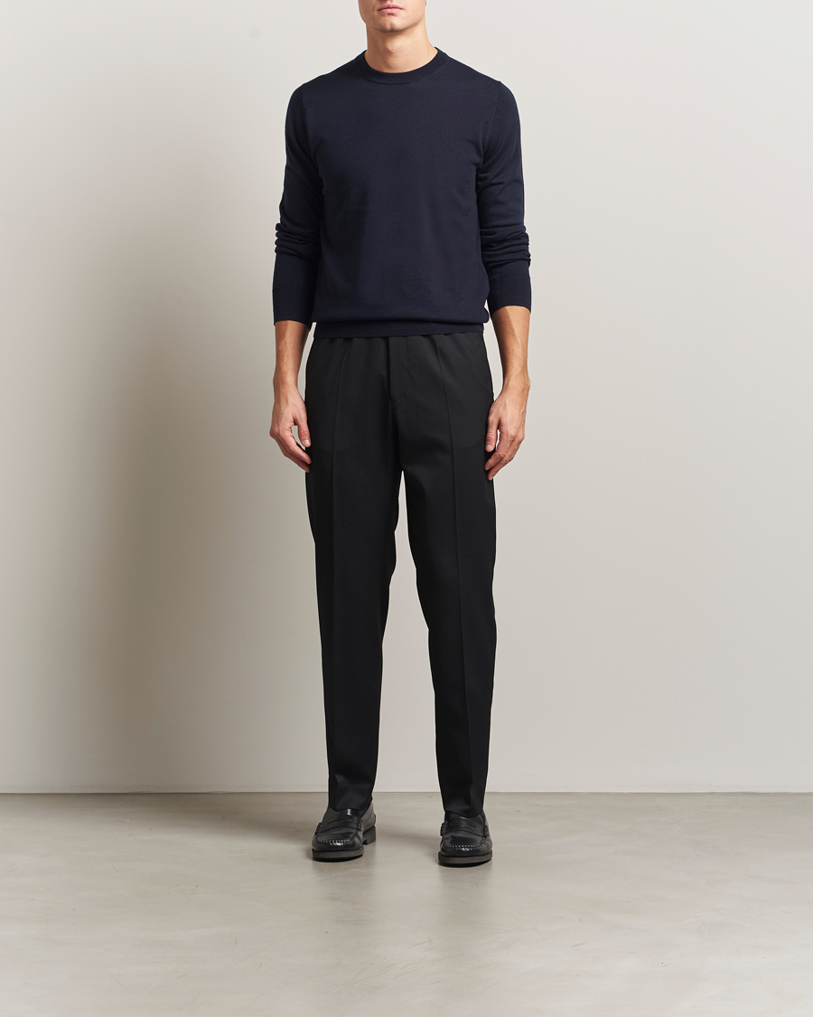 Herre | Trøjer | Filippa K | Merino Round Neck Sweater Navy