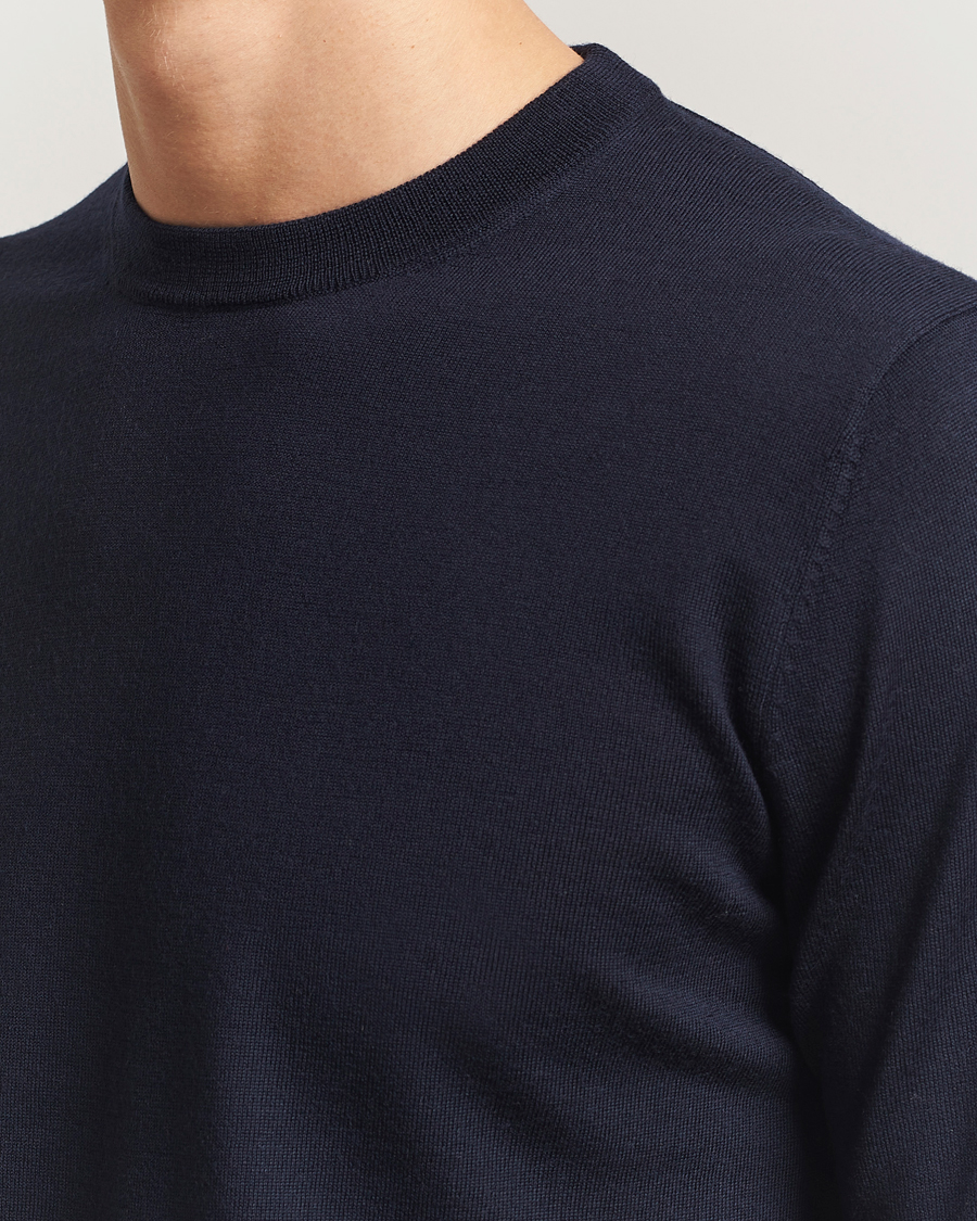 Herre | Trøjer | Filippa K | Merino Round Neck Sweater Navy