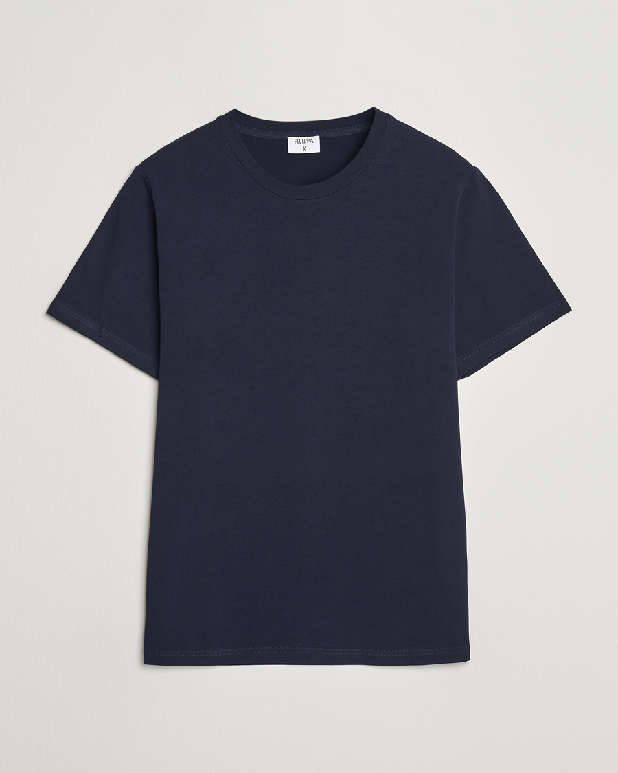 Herre | T-Shirts | Filippa K | Soft Lycra Tee Navy