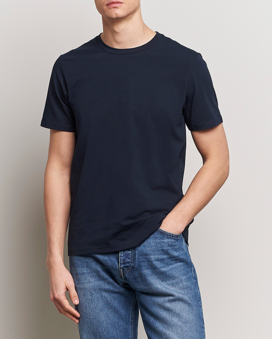 Herre | T-Shirts | Filippa K | Soft Lycra Tee Navy