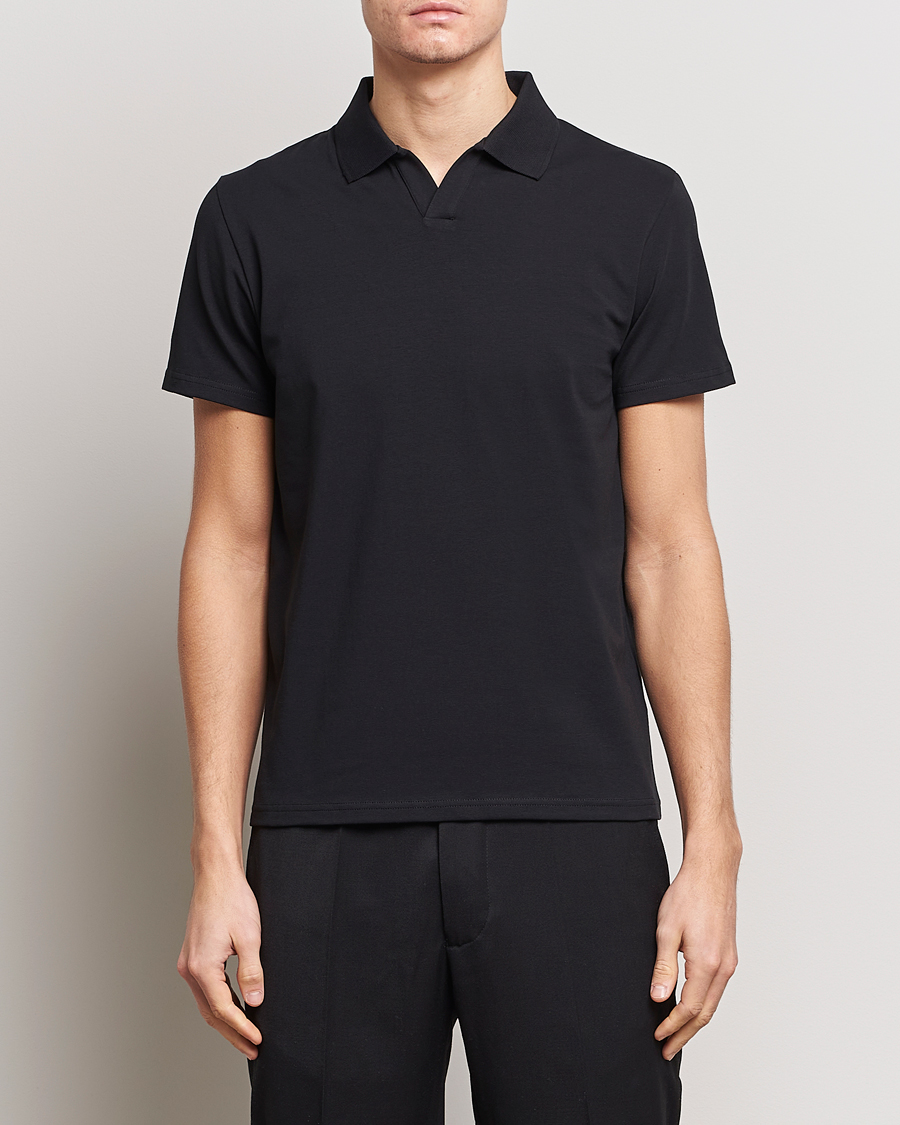 Herre | Kortærmede polotrøjer | Filippa K | Soft Lycra Polo Tee Black