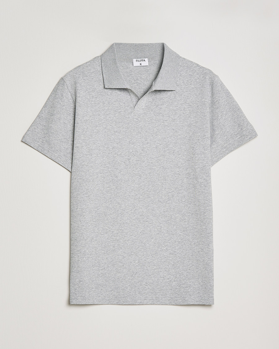 Herre | Polotrøjer | Filippa K | Soft Lycra Polo Tee Light Grey Melange